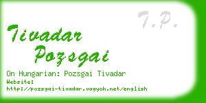 tivadar pozsgai business card